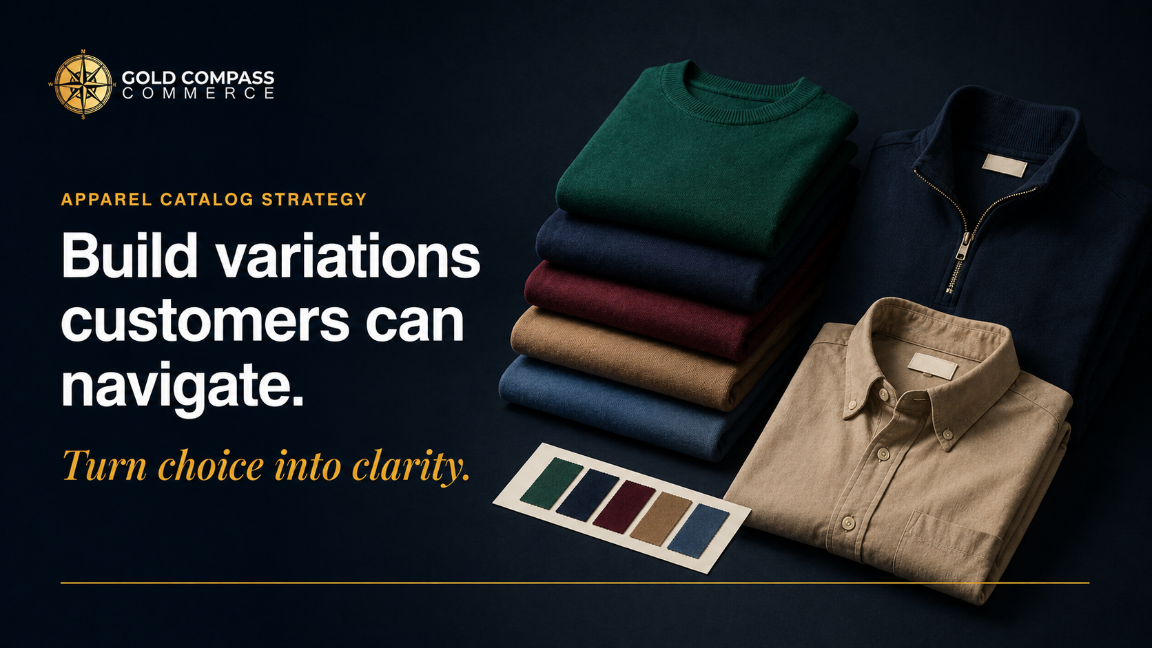 Gold Compass Commerce parent-child variation strategy for apparel sizes and colors