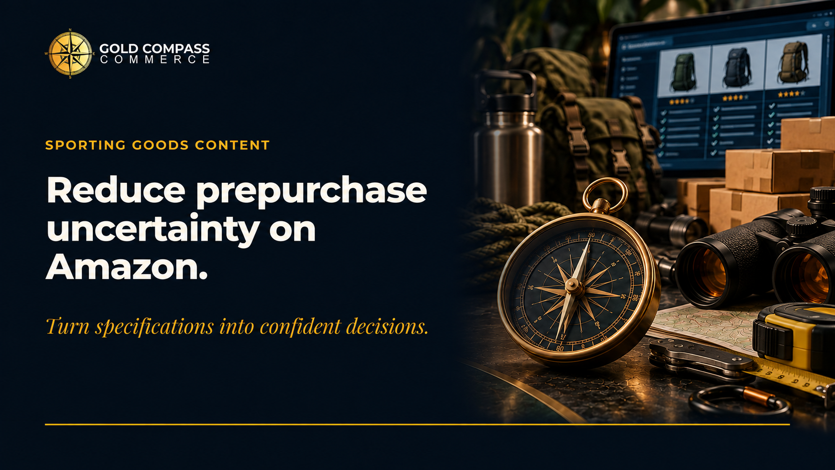 Gold Compass Commerce insight on how sporting goods brands can reduce prepurchase uncertainty on amazon